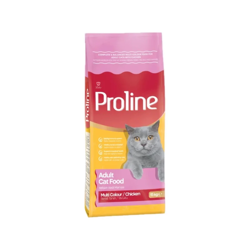 Proline Multicolor Tavuklu Yetişkin Kedi Maması 15 kg büyük boy kuru kedi maması paketi