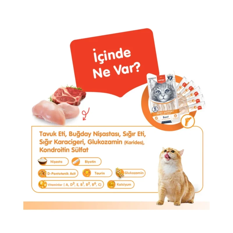 Wanpy Bone Support sığır eti ve tavuk kremalı köpek ödülü, kemik desteği sağlayan 5x14g lık paket