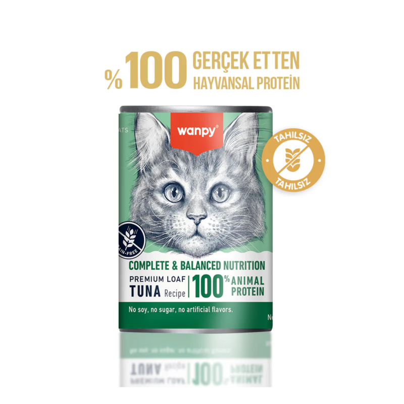 Wanpy Tahılsız Ton Balıklı Kedi Konserve 375 g – %100 Gerçek Et