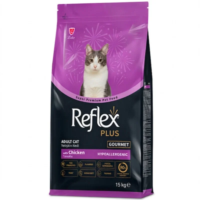 Reflex Plus Gourmet Tavuklu Renkli Taneli Yetişkin Kedi Maması 15 kg büyük boy ekonomik paket