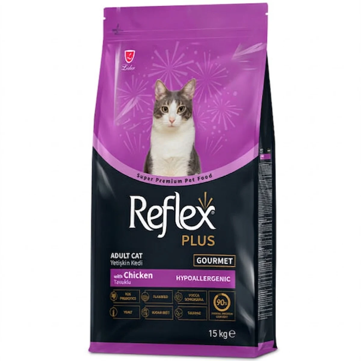 Reflex Plus Gourmet Tavuklu Renkli Taneli Yetişkin Kedi Maması 15 kg Kedi Reflex Plus Gourmet Tavuklu Renkli Taneli Yetişkin Kedi Maması 15 kg büyük boy ekonomik paket