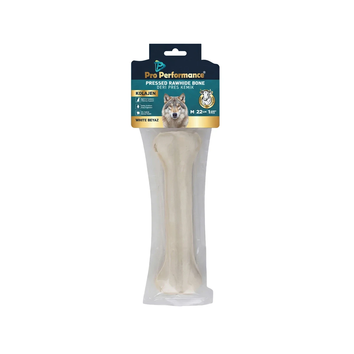 Pro Performance Deri Pres Kemik M Beyaz 22 cm Köpek Pro Performance beyaz deri pres kemik, 22 cm, profesyonel dikiş ve deri işleme için ideal baskı aparatı