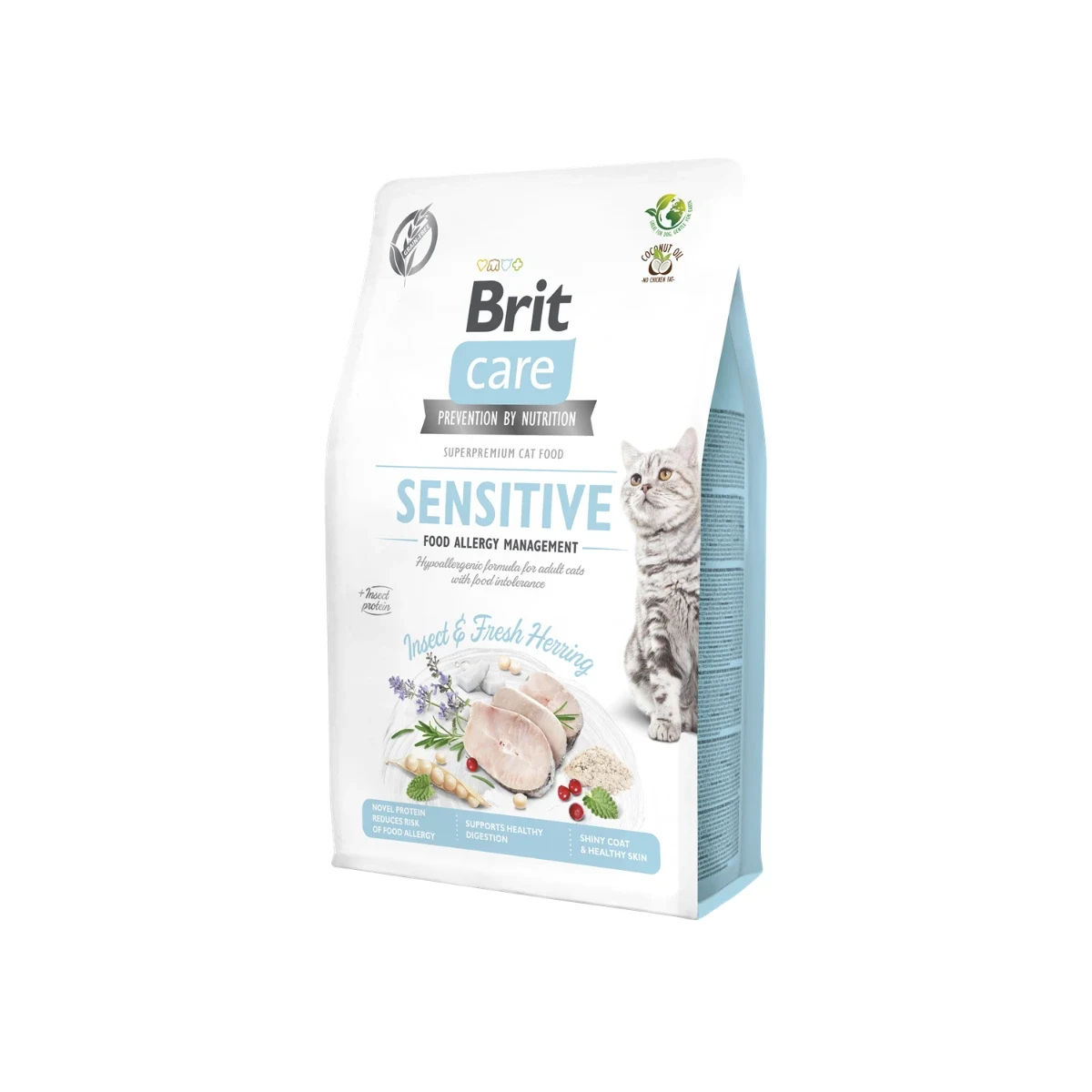 Brit Care Alerjileri Olan Yetişkin Kediler İçin, Tahılsız, Hipoalerjenik, Larva Ve Taze Ringa Balıklı Kuru Mama 2 kg Kedi Brit Care Insect Food Allergy tahılsız yetişkin kedi maması 2 kg, böcek proteinli hassas kediler için
