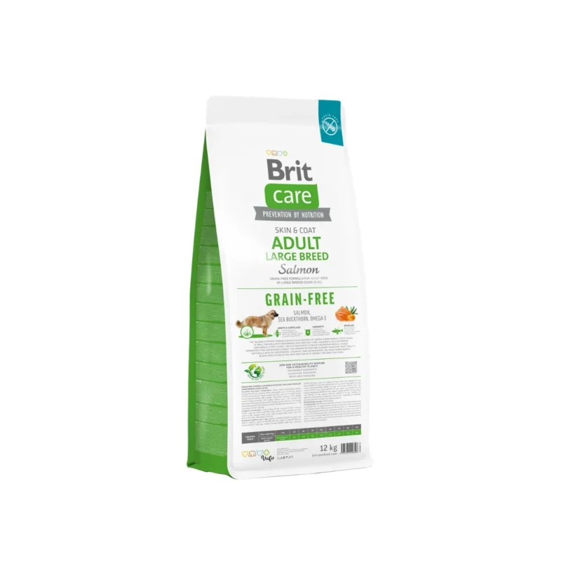 Brit Care tahılsız somonlu köpek maması 12 kg, deri ve tüy hassasiyeti olan büyük ırk yetişkin köpekler için