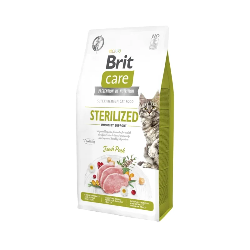 Brit Care Sterilised Immunity Support tahılsız kısırlaştırılmış kedi maması 7 kg, bağışıklık destekli formül