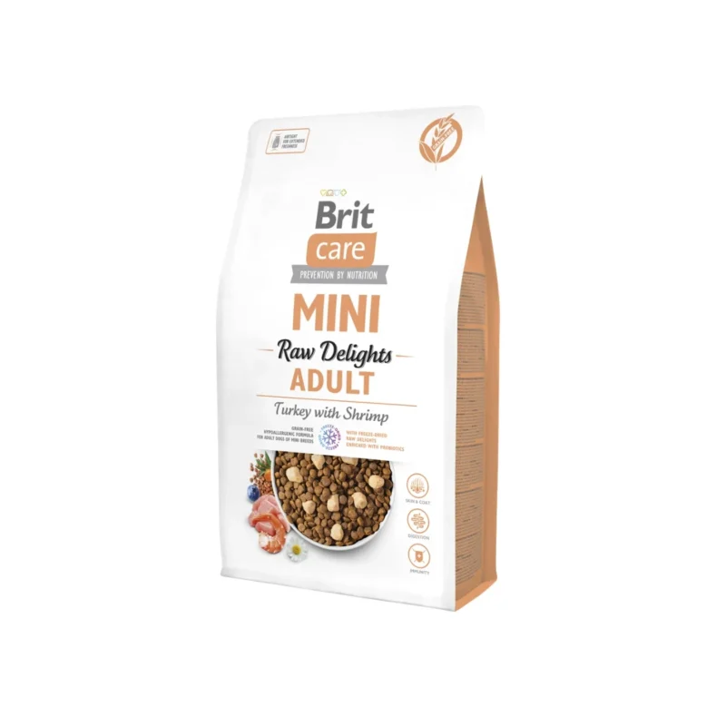 Brit Care Mini Irk Yetişkin Köpek Maması, Tahılsız Hipoalerjenik, Hindili & Karidesli, 2 kg