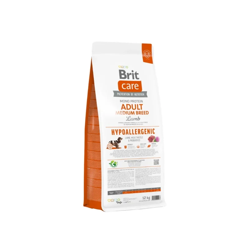 Brit Care kuzu etli hipoalerjenik köpek maması 12 kg, orta ırk yetişkin köpekler için tek proteinli formül