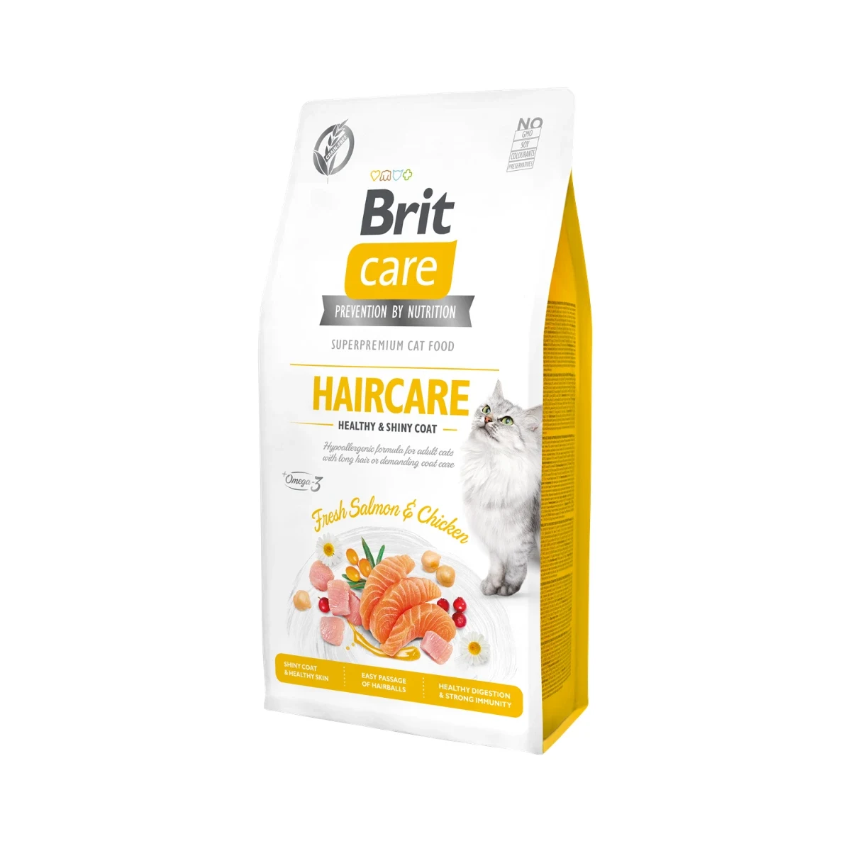 Brit Care Yetişkin Kediler İçin Haircare Healthy & Shiny Coat 7 kg Kedi Brit Care Haircare Healthy & Shiny Coat 7 kg yetişkin kedi maması, sağlıklı ve parlak tüy için