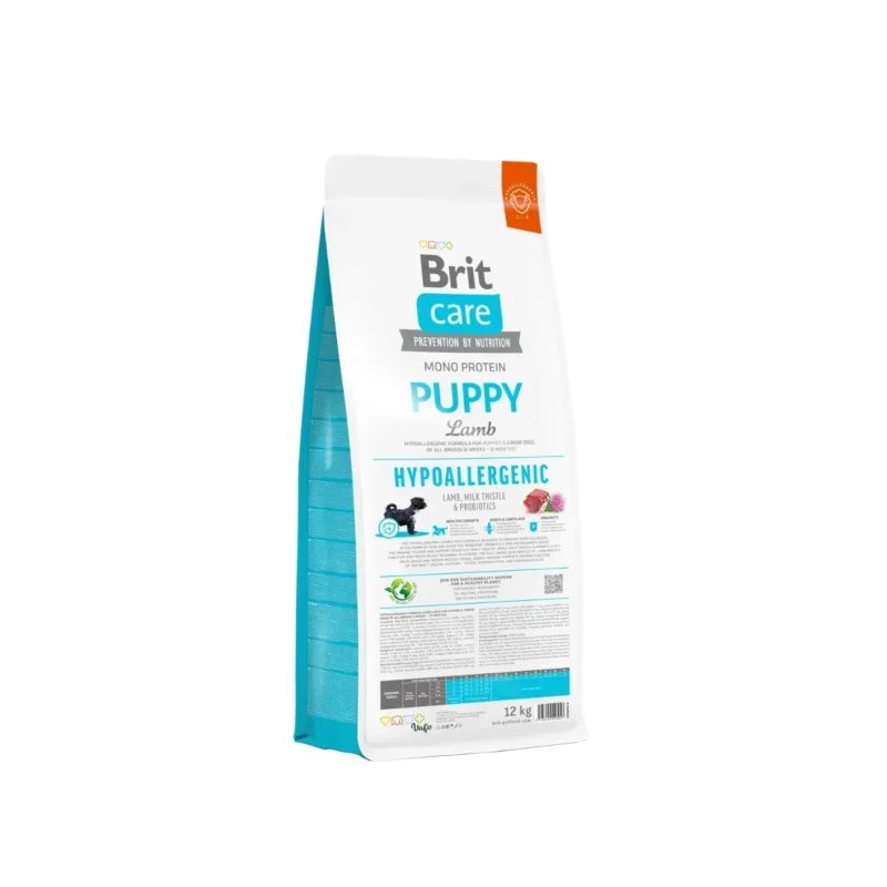 Brit Care yavru köpek maması kuzu etli hipoalerjenik formül, 12 kg ambalaj detay görseli