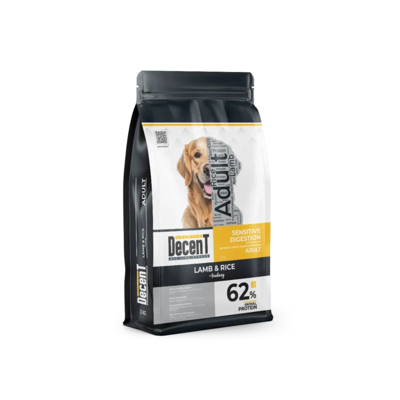 Decent Kuzu Etli Yetişkin Köpek Maması 3 kg – hayvansal protein ile sindirim dostu, sağlıklı tüy formülü
