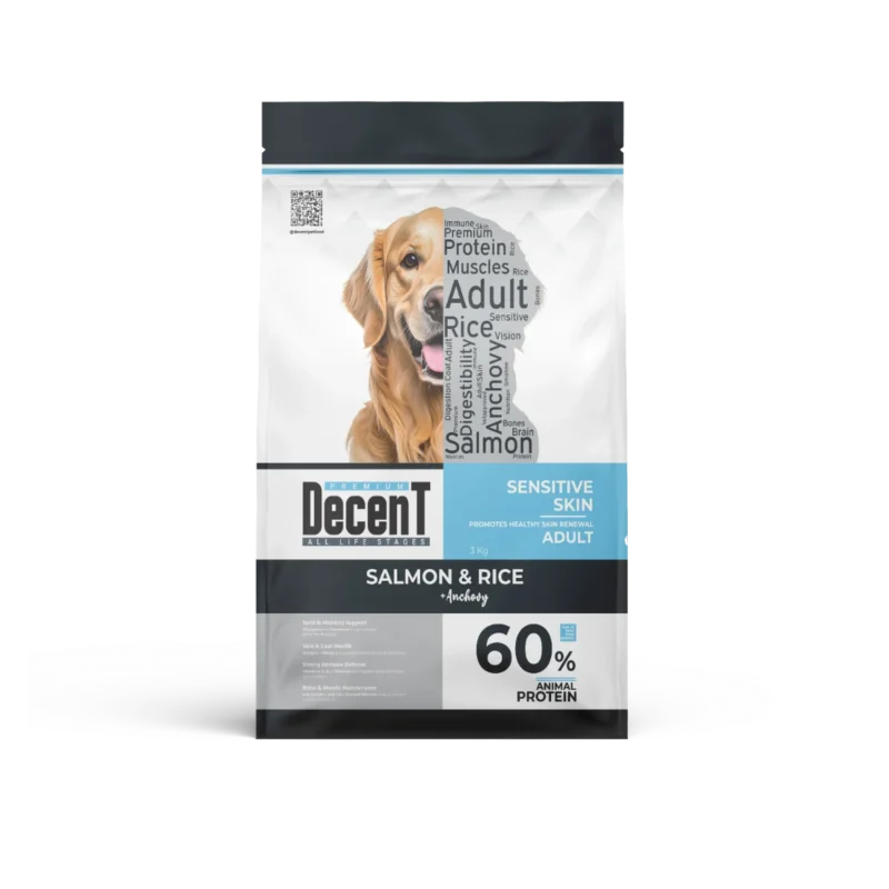 Decent Somonlu Yetişkin Köpek Maması 3 kg – hayvansal protein, Omega-3 destekli parlak tüy ve sağlıklı sindirim