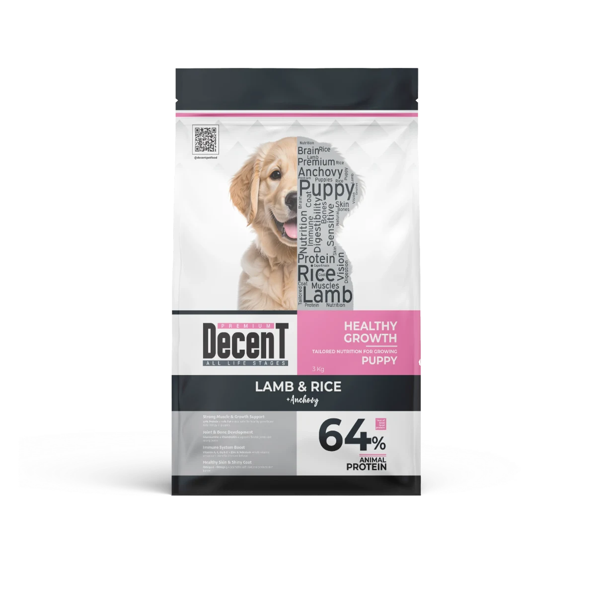 Decent Kuzu Etli Yavru Köpek Maması 3 kg Köpek Decent Kuzu Etli Yavru Köpek Maması 3 kg – hayvansal proteinli, sindirim dostu, sağlıklı büyüme destekli mama