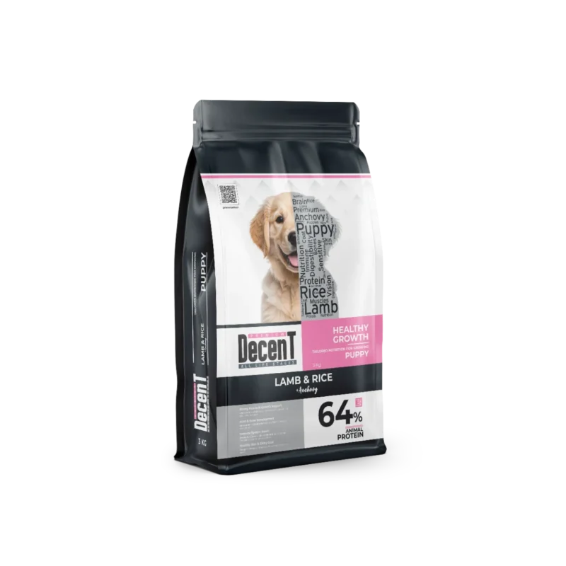 Decent Kuzu Etli Yavru Köpek Maması 3 kg – Hassas sindirime uygun, yüksek proteinli sağlıklı büyüme desteği