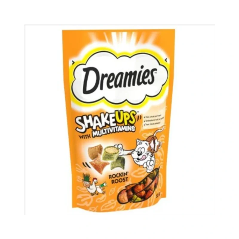 Dreamies Shake Ups kümes hayvanlı yetişkin kedi ödül maması 55g paket