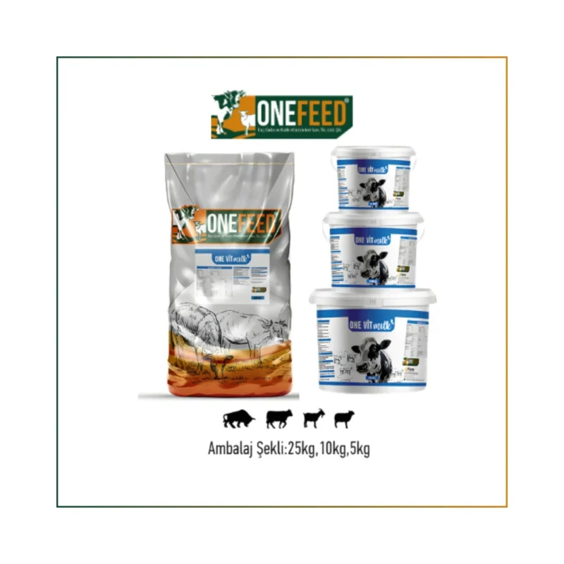 OneFeed One Vit Milk 10 kg vitamin kovası, enzim teknolojisi ve şelatlı minerallerle süt ve besi hayvanlarında yüksek verim sağlar.