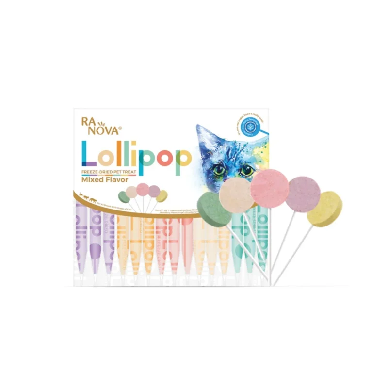 RaNova Lolipop 15'li Kedi şekilli renkli lolipop şekerleme paketi