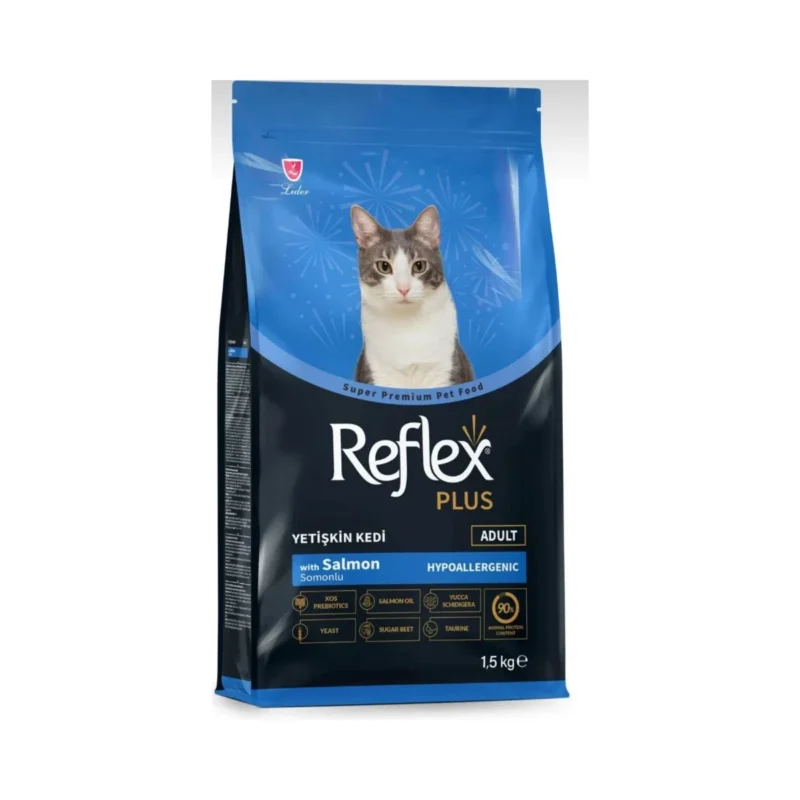 Reflex Plus Somonlu Yetişkin Kedi Maması 1,5 kg - hayvansal protein, omega 3&6 ve prebiyotik destekli formül