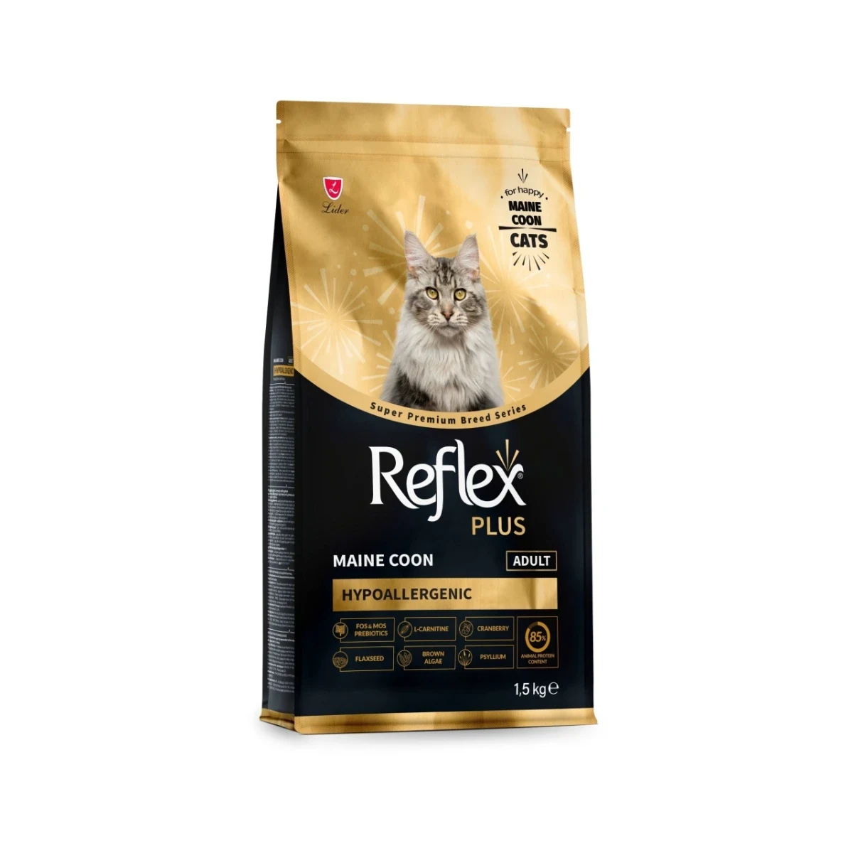 Reflex Plus Maine Coon Adult 1,5 kg Kedi Reflex Plus Maine Coon Adult 1,5 kg yetişkin kedi maması, büyük ırk kediler için özel formül