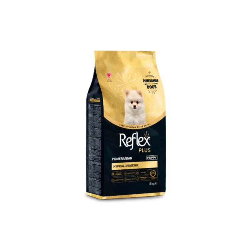 Reflex Plus Pomeranian Adult 8 kg yetişkin Pomeranian köpekler için özel geliştirilmiş köpek maması