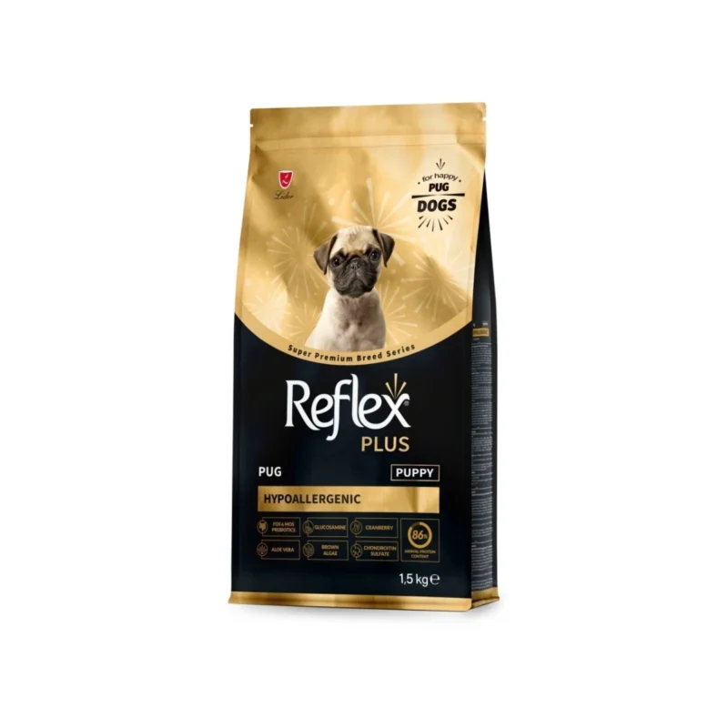 Reflex Plus Pug yavru köpek maması 1,5 kg ambalaj görseli