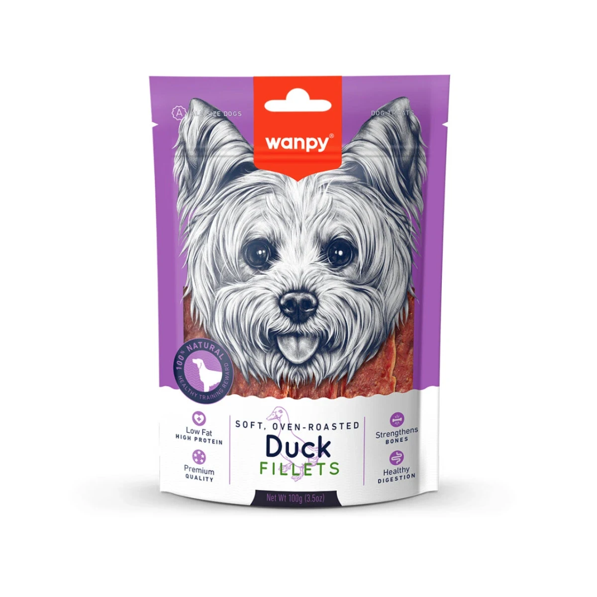 Wanpy Gerçek Ördek Fileto Köpek Ödülü 100 g Köpek Wanpy Gerçek Ördek Fileto Köpek Ödülü 100g - Doğal ve lezzetli tahılsız köpek ödül maması