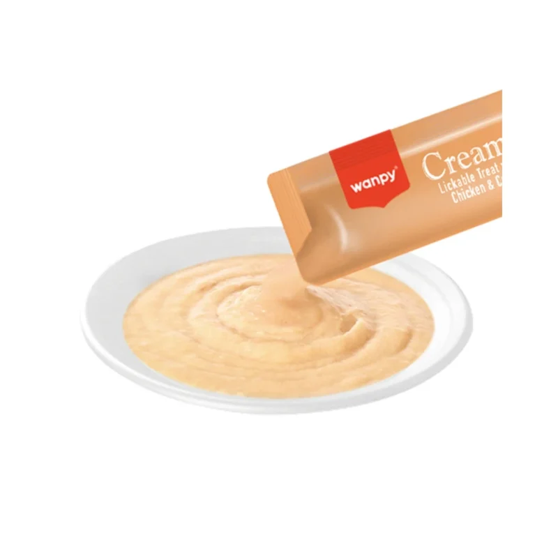Wanpy Tavuklu Yengeçli Krema Kedi Ödülü 25x14g - Pratik tek kullanımlık sıvı atıştırmalık porsiyon