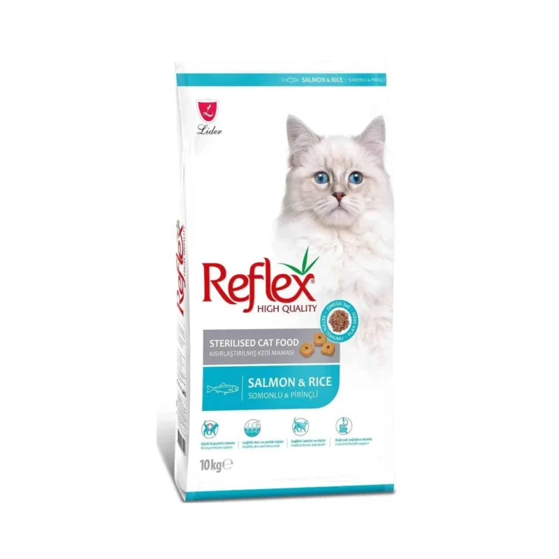 Reflex Somonlu Pirinçli Kısırlaştırılmış Kedi Maması 10 kg - Kilo Kontrolü ve Bağışıklık Desteği