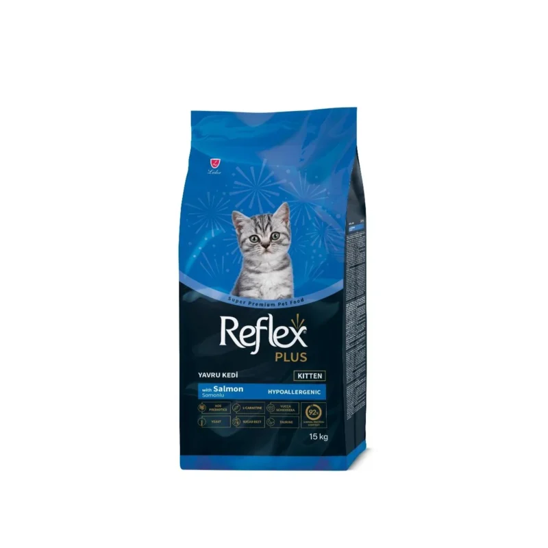 Reflex Plus somonlu yavru kedi maması 1,5 kg, omega-3 destekli tam ve dengeli beslenme