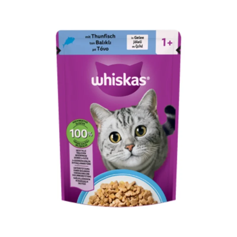 Whiskas ton balıklı poşet yaş kedi maması 85 g, yetişkin kediler için besleyici ve lezzetli ıslak mama