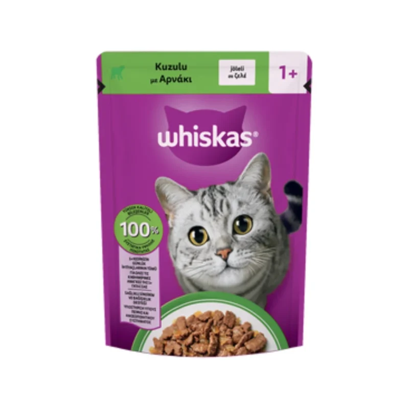 Whiskas Kuzulu Poşet Yaş Mama 85g - Yetişkin kediler için lezzetli kuzu etli ıslak mama