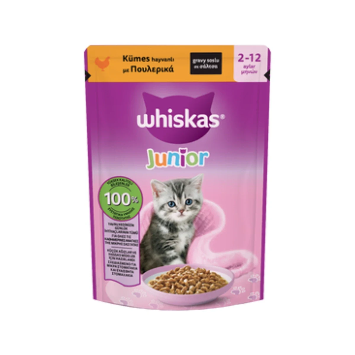 Whiskas Yavru Kümes Hayvanlı Poşet Yaş Mama 85 g Kedi Whiskas yavru kedi kümes hayvanlı poşet yaş mama 85 g, sağlıklı büyüme için özel formül
