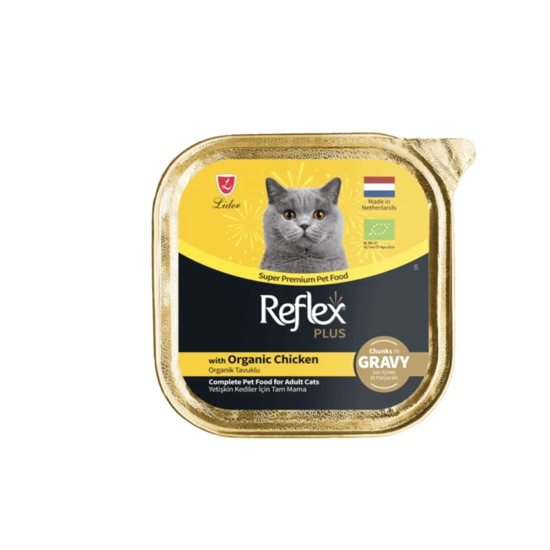 Reflex Plus Sos İçinde Et Parçacıklı Organik Tavuklu Yetişkin Kedi Maması 85 g
