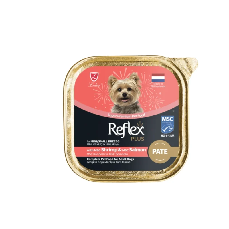 Reflex Plus Pate MSC Karidesli Somonlu Mini Küçük Irk Yetişkin Köpek Maması 85g pate mama