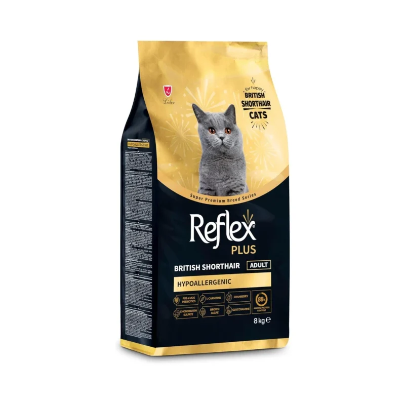 Reflex Plus British Shorthair Adult 8 kg kedi maması besin değerleri ve içerik tablosu