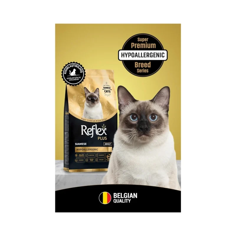 Reflex Plus Siamese Adult 8 kg Siyam kedisi maması yakın çekim ürün görseli