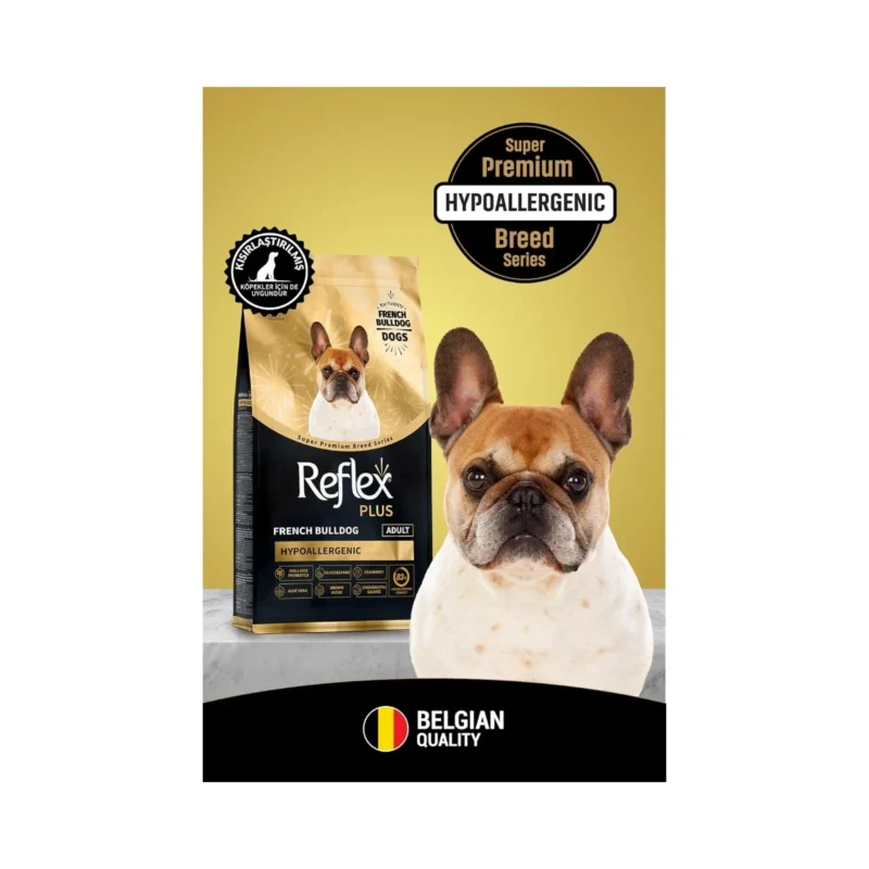Reflex Plus French Bulldog Adult 8 kg köpek maması ile Fransız Bulldog'unuzun sağlıklı beslenmesi için ideal seçim.