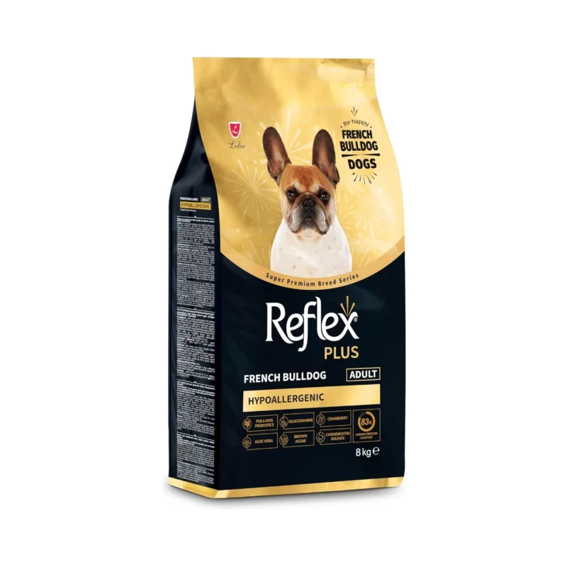 Reflex Plus French Bulldog Adult 8 kg yetişkin Fransız Bulldog köpeklerine özel kuru mama paketi