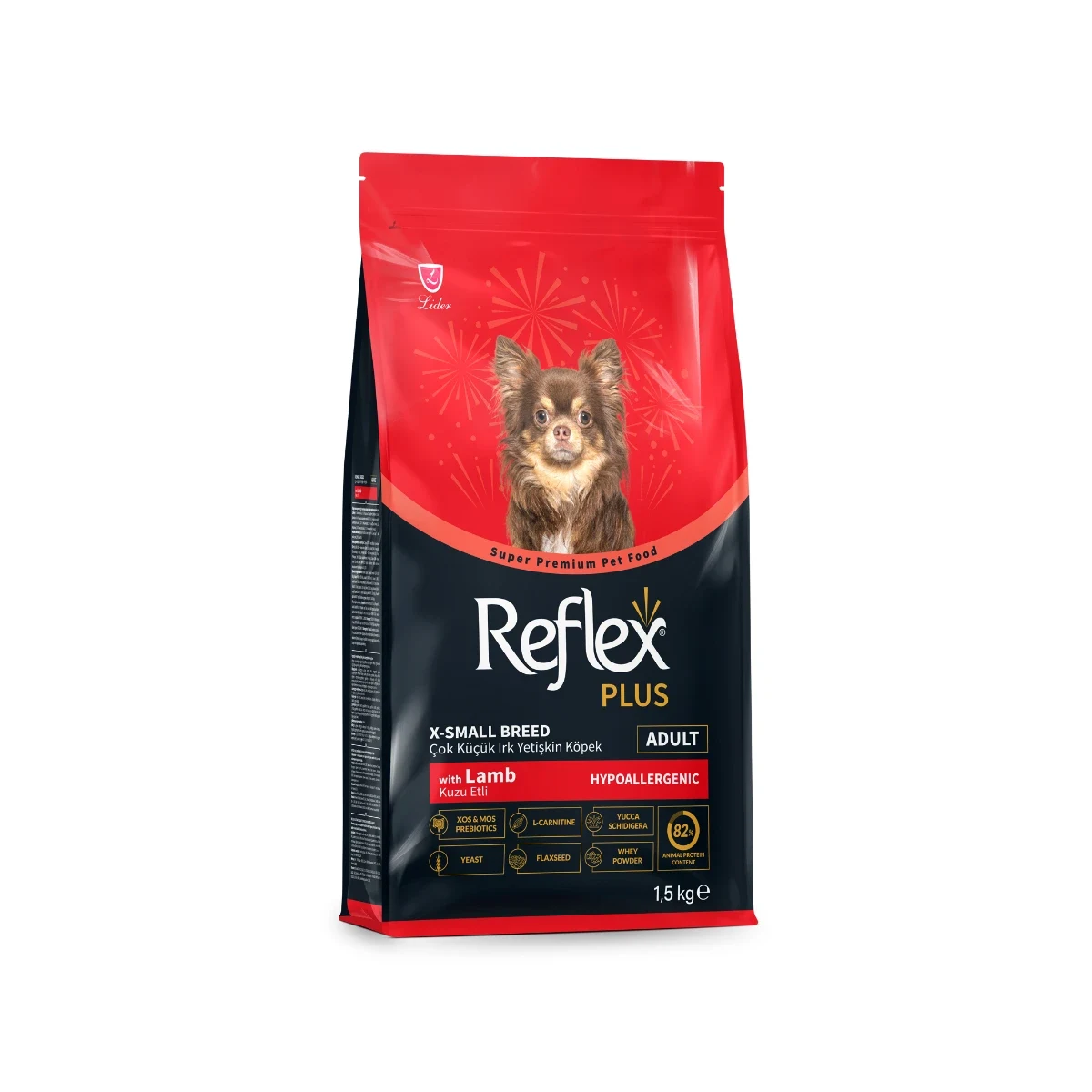 Reflex Plus Kuzu Etli ve Pirinçli Çok Küçük Irk Yetişkin Köpek Maması 1,5 kg Köpek Reflex Plus kuzu etli pirinçli çok küçük ırk yetişkin köpek maması 1,5 kg ambalaj görseli