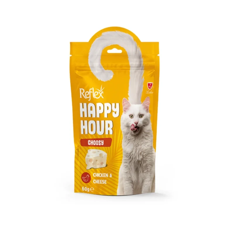 Reflex Happy Hour Choosy seçici kediler için 60g ödül besini, lezzetli ve besleyici kedi ödül maması