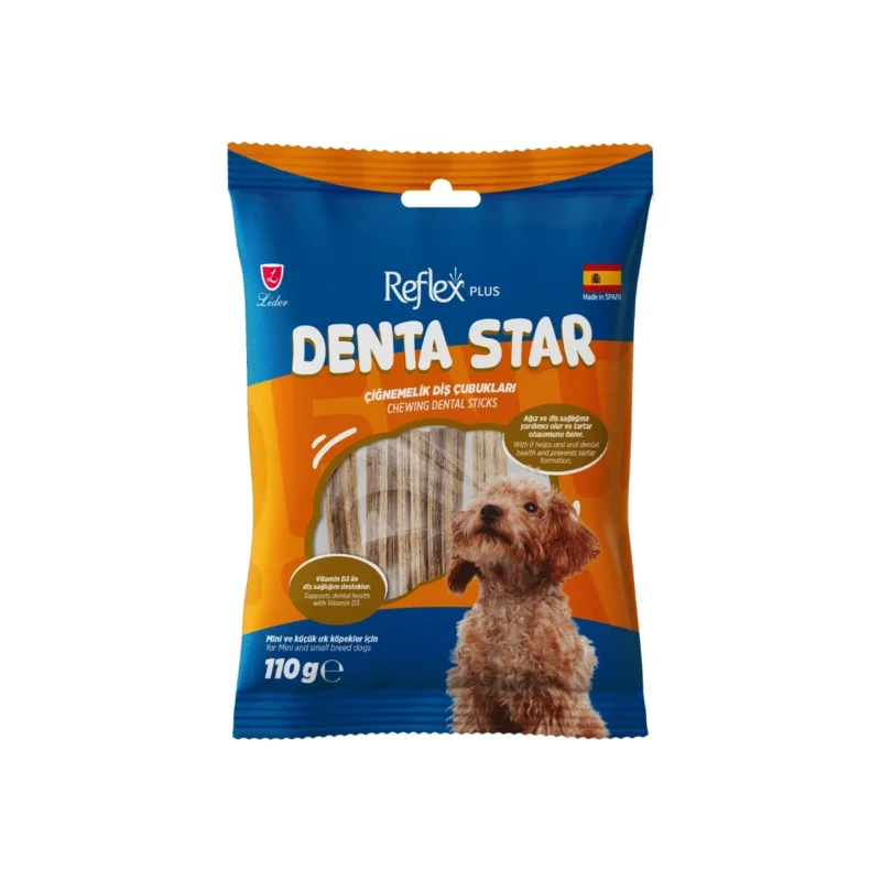 Reflex Plus Denta Star küçük ırk köpekler için diş temizleyici çiğnemelik çubuklar 110 g ambalaj