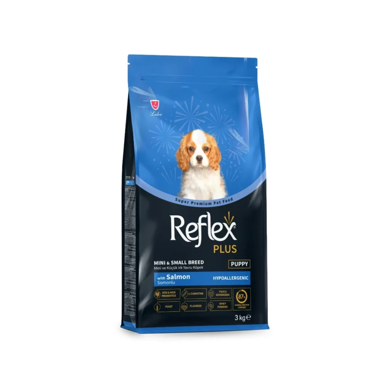 Reflex Plus Somonlu Mini ve Küçük Irk Yavru Köpek Maması 3 kg paketi