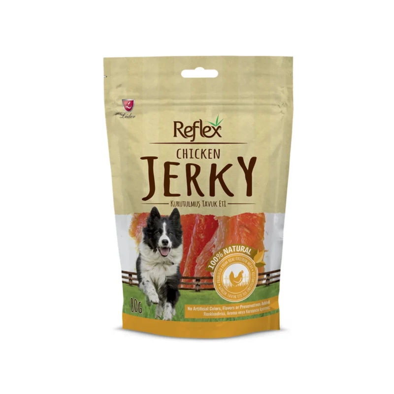 Reflex Kurutulmuş Tavuk Eti 80g – Köpek ve kediler için doğal, protein açısından zengin kurutulmuş tavuk eti ödülü