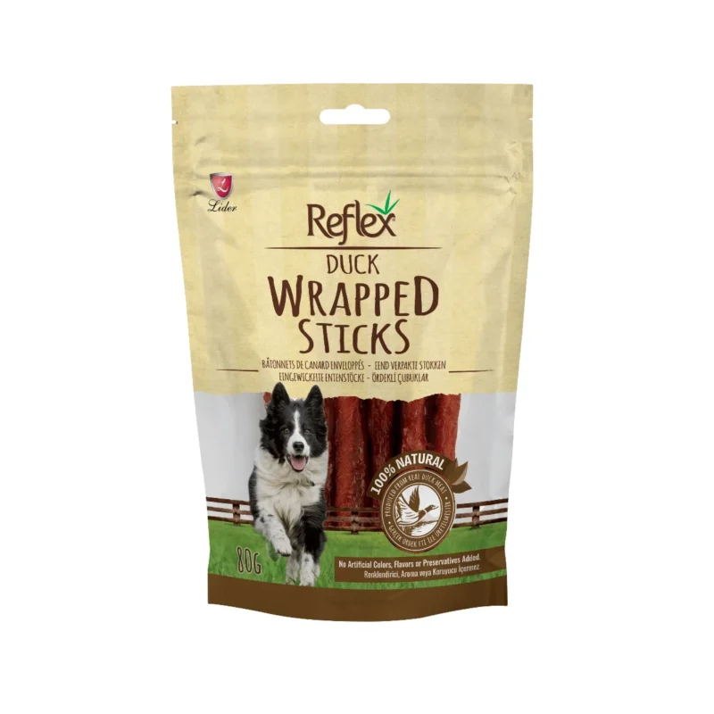 Reflex Ördekli Çubuklar 80g - Ördek etli, lezzetli köpek ödülü çubukları