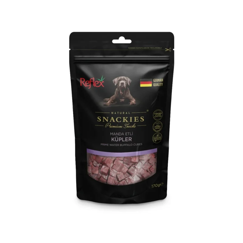 Reflex Snackies Manda Etli Küpler 170g köpek ödülü, doğal içerikli sağlıklı atıştırmalık