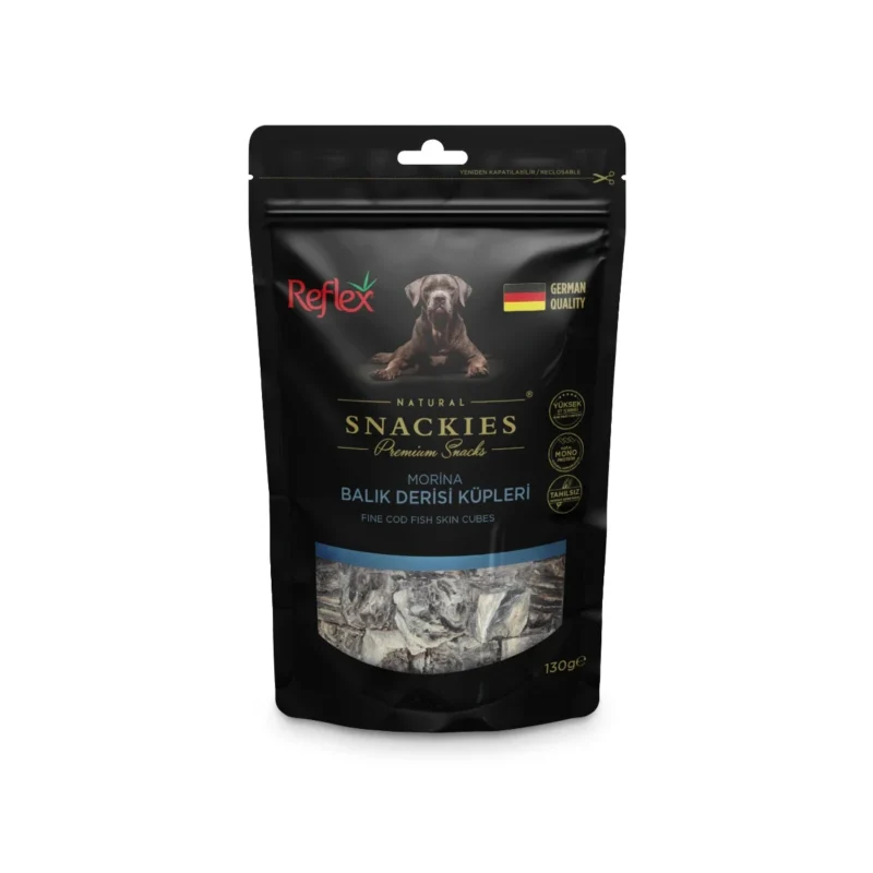 Reflex Snackies Morina Balık Derisi Küpleri 130g – Köpekler için doğal, protein açısından zengin atıştırmalık