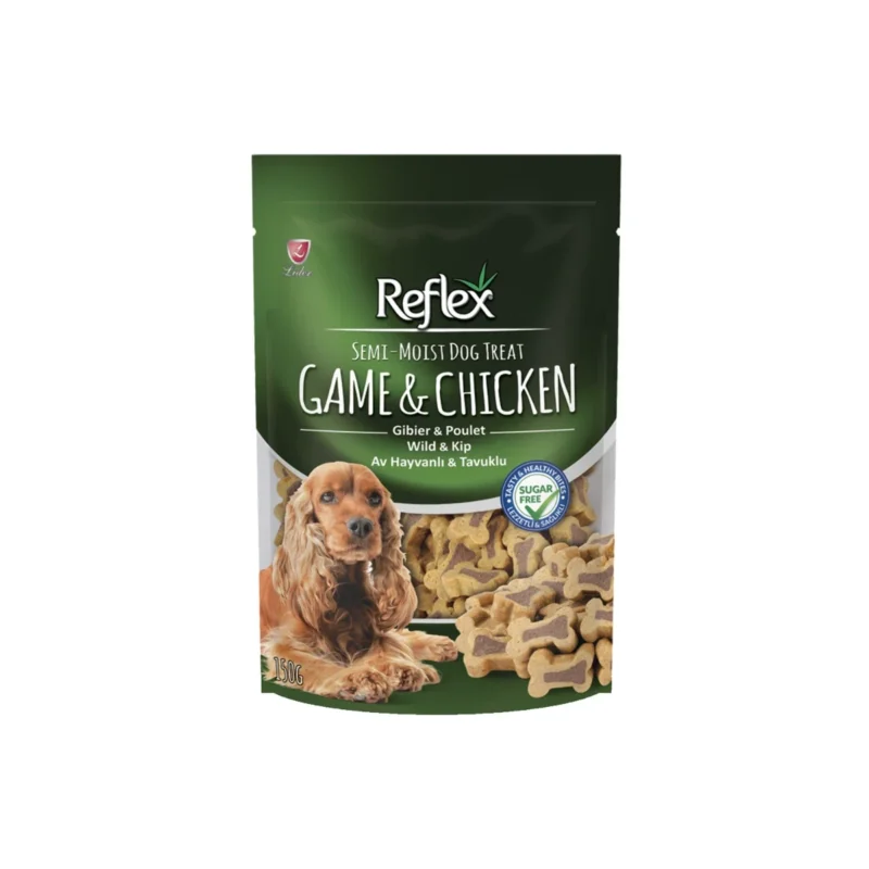 Reflex Semi-Moist av hayvanlı ve tavuklu yarı nemli köpek ödül maması 150 g ambalaj görseli