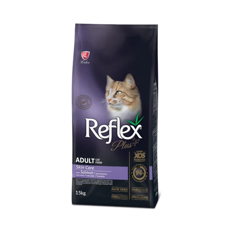 Reflex Plus Skin Care somonlu yetişkin kedi maması 15 kg büyük boy ekonomik paket