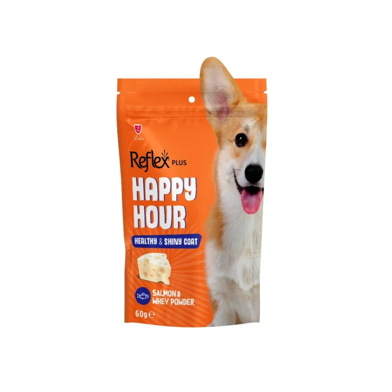 Reflex Plus Happy Hour köpek ödülü 60g - sağlıklı ve parlak tüyler için destekleyici atıştırmalık