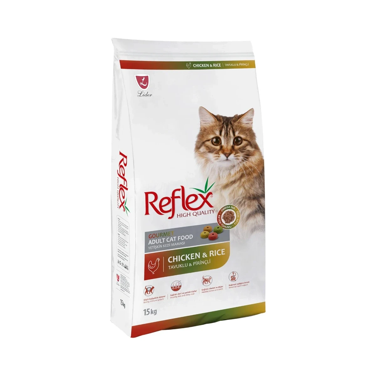Reflex Gurme Tavuklu Renkli Taneli Yetişkin Kedi Maması 15 kg Kedi Reflex Gurme Tavuklu Renkli Taneli Yetişkin Kedi Maması 15 kg – Besleyici ve lezzetli granül mama