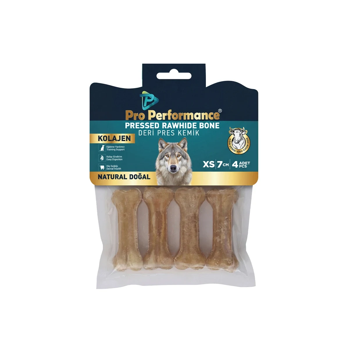 Pro Performance Deri Pres Kemik Naturel XS 7 cm (4’lü) Köpek Pro Performance deri pres kemik naturel XS 7 cm, küçük boyutuyla hassas baskı işlemleri için ideal profesyonel alet